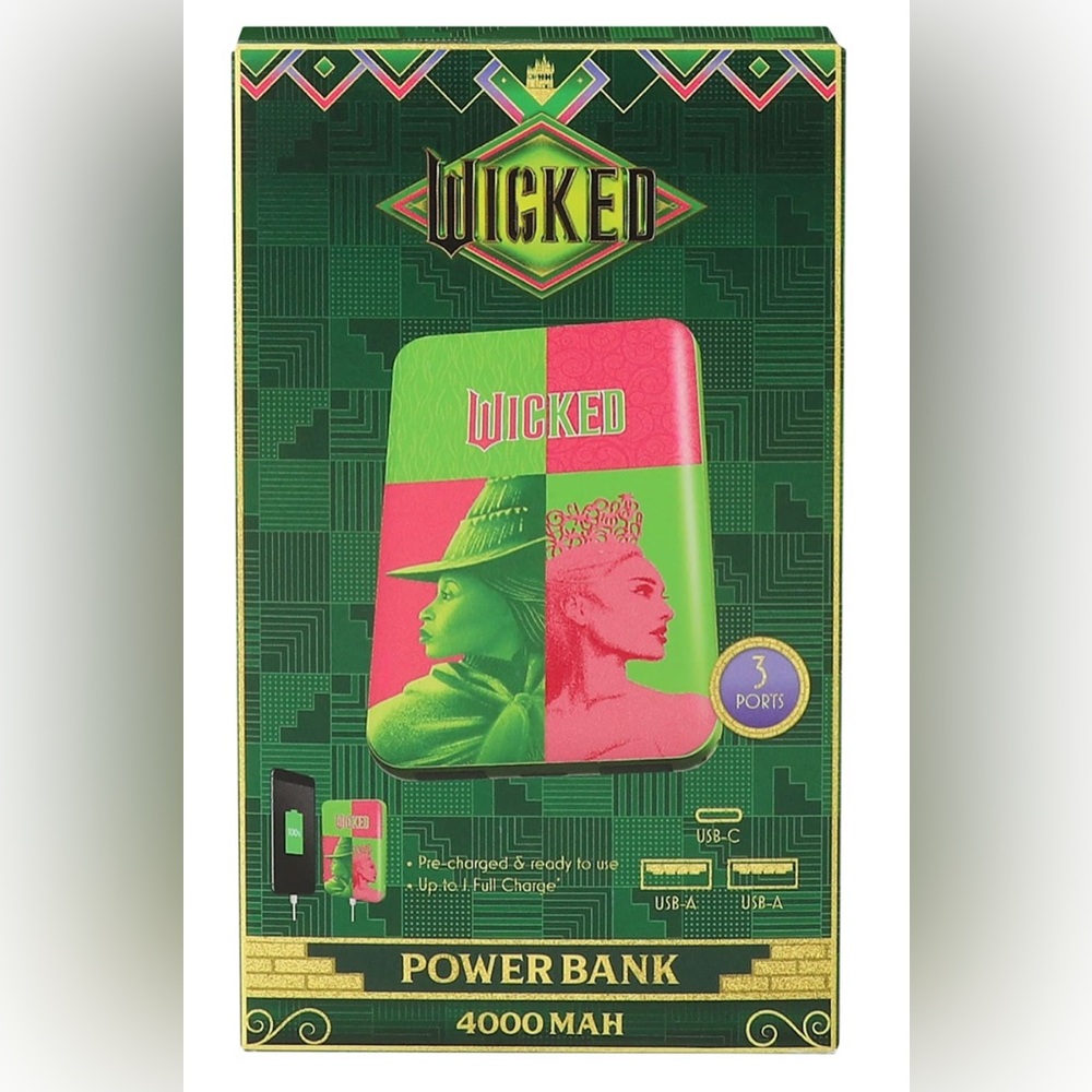 Wicked Beautiful Stylish Green and Pink Portable Charger #1